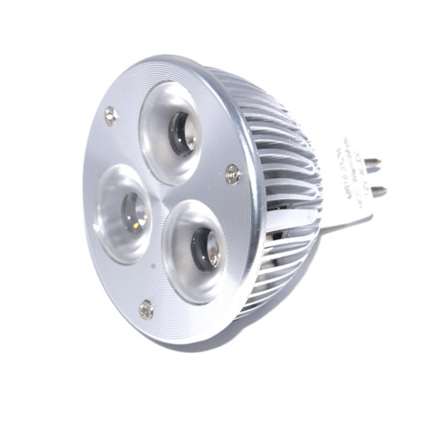 MR16 Powerled Dimbare 3x2W Power LED Spot 6 watt Warm wit 45 graden